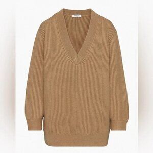 Aritzia Babaton Roger Merino Wool Sweater Camel Tan Size Medium